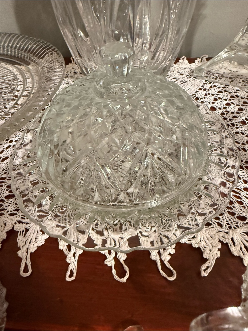 Crystal Cheese Dish -with lid